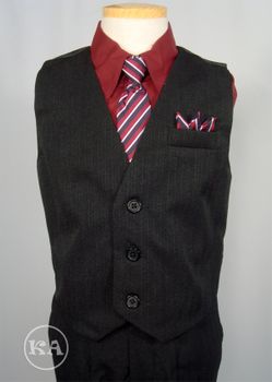 4-pc  Burgundy Boys' Vest Suit Set 