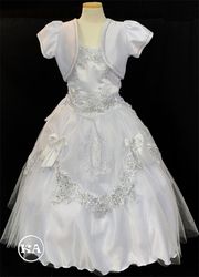 Girls' First Communion Silky Top Dress with Virgen