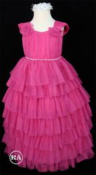 Beautiful Party dress with Roses in Fuchsia. 