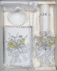 5-pc Girls Baptism Candle  - White