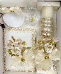 5-pc Baptism Candle Set with Gold (sold out)