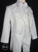 5-pc Boys' Tuxedo w/ Embroidered Guardian Angel - White