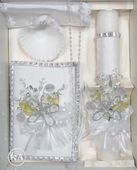 5-pc Girls Baptism Candle  - White