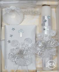 5-pc Silver Cross Baptism Candle Set (sold out)