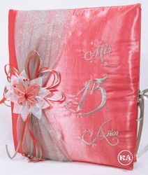 Coral Quinceanera Guest Book - New