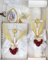 4-pc Deluxe Communion Candle Gift Set (boy)