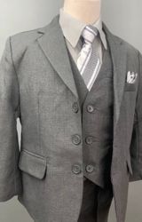 5pc. Boys Suit Dark Grey Color - BY-99
