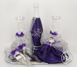 Quinceanera Brindis Set with Stars - Purple