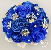 Baby Blue Quinceanera Bouquet a-0030
