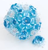 Champagne Quinceanera Bouquet with Head Piece