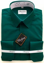 Berlioni Fancy Shirt Hunter Green Color.