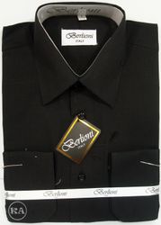 Berlioni Men's Shirt Black Color.