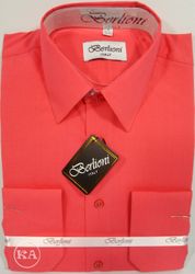 Berlioni Men's shirt Coral Color.