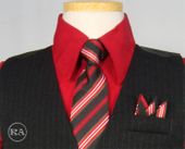 Boys Vest Set With Red Shirt 4-pc