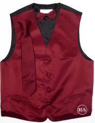 Burgundy Boys' Wedding Vest & Tie