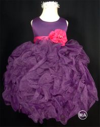 Charming Purple Girls' Dress - 15896