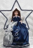 Clarisa 21 inch Quinceanera Doll in White/Blue Dress