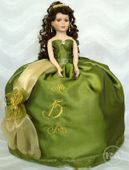 Clarisa 21 inch Quinceanera Doll in White/Blue Dress