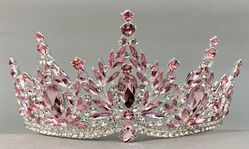Deluxe Quinceanera Tiara Dusty Pink Color