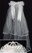 Communion Tiara Veil with Bow