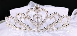 First Communion Tiara with Calyx Embroidery