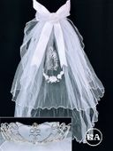 First Communion Tiara with Fancy Veil 