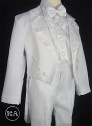 5-pc Infants' White Tuxedo w/ Tail - White or Black