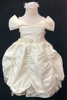Elegant Ivory Satin Infant Dress 
