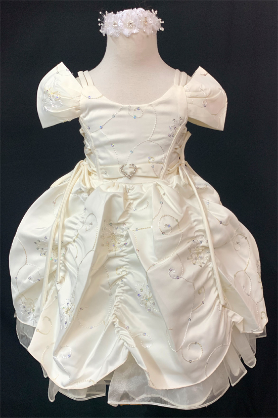 Ivory Satin Infant Baptism Dress