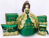 Jacqueline 21 inch Quinceanera Doll in Emerald Green Dress