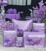 Kneeling Pillow for Quinceanera Royal Blue with Flowers