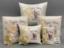 Kneeling Pillow Quinceanera Package Butterfly Themed