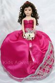 Lily 21 inch Quinceanera Doll in Burgundy Satin Dress with Ribbons