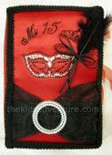 Masquerade Themed Quinceanera Bible - Salmon / White