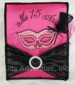 Masquerade Themed Quinceanera Bible - Salmon / White