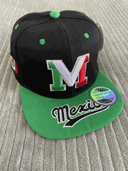 Mexico Hat Snapback New Style Black and Green
