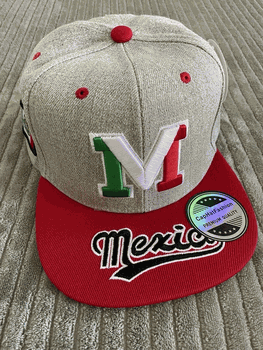 Mexico Hat Snapback New Style Silver with Red