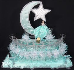 Moon Theme Quinceanera Brindis Set - Aqua Green/silver