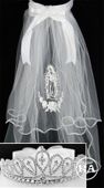 Nice First Communion Tiara Veil 