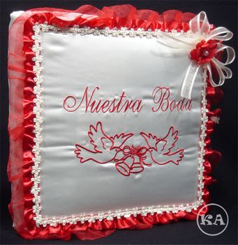 Photo Album with Wedding Doves and Bells Symbol of Marriage.