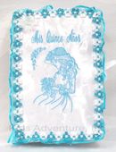 Quinceanera Bible Young Girl Embroidery White w/ Royal Blue