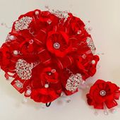 Quinceanera Boquet Red with Gold 