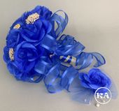 Quinceanera Bouquet with Royal Blue Roses