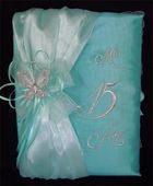Quinceanera Guest Book w/ Butterfly Teal/Purple