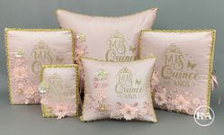 5 Piece Quinceanera Kneeling Pillow Package Floral Themed 