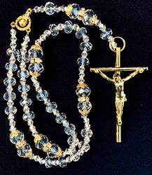 Dazzling Quinceanera Rosary with Clear Beads