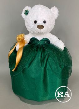 Quinceanera Teddy Bear in Hunter Green 21 inch