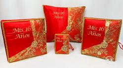 4 piece Gabriella Quinceanera Red Color Themed Package