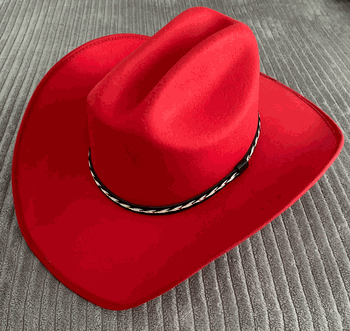 Red Felt Cowboy Hat 
