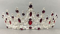 Quinceanera Tiara Red with silver